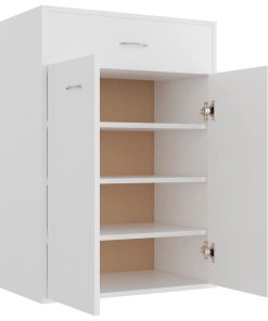Scarpiera Bianca 60x35x84 Cm In Legno Multistrato
