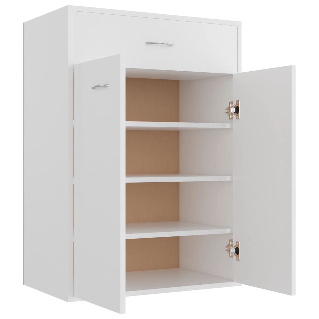 Scarpiera Bianca 60x35x84 Cm In Legno Multistrato