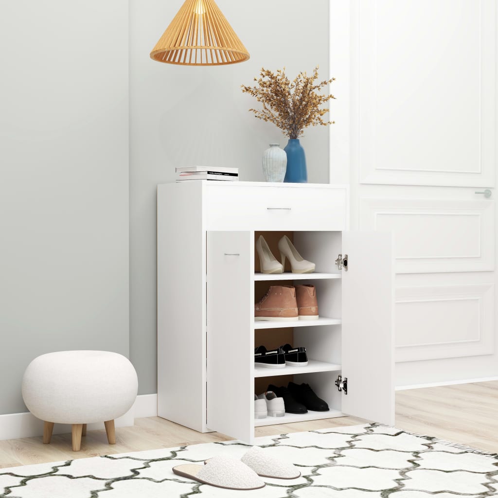 Scarpiera Bianca 60x35x84 Cm In Legno Multistrato - Image 2