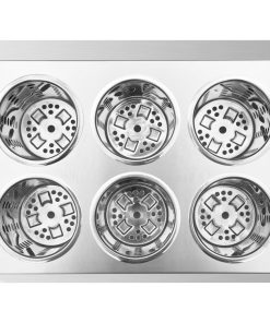 Portaposate Con 6 Inserti Quadrato In Acciaio Inox
