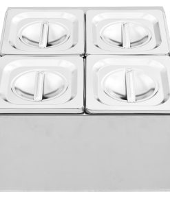 Supporto Gastronorm Con 4 Contenitori Gn 1/6 In Acciaio Inox