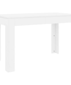 Tavolo Da Pranzo Bianco 120x60x76 Cm In Legno Multistrato