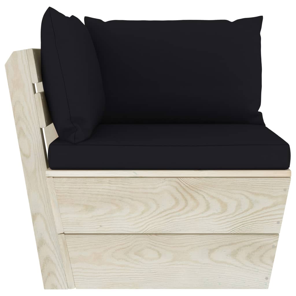 Divano Angolare Da Giardino Su Pallet E Cuscini Legno Di Abete