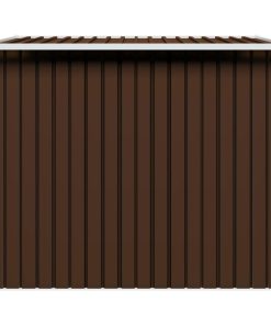 Capanno Attrezzi Da Giardino Marrone 194x121x181 Cm In Acciaio