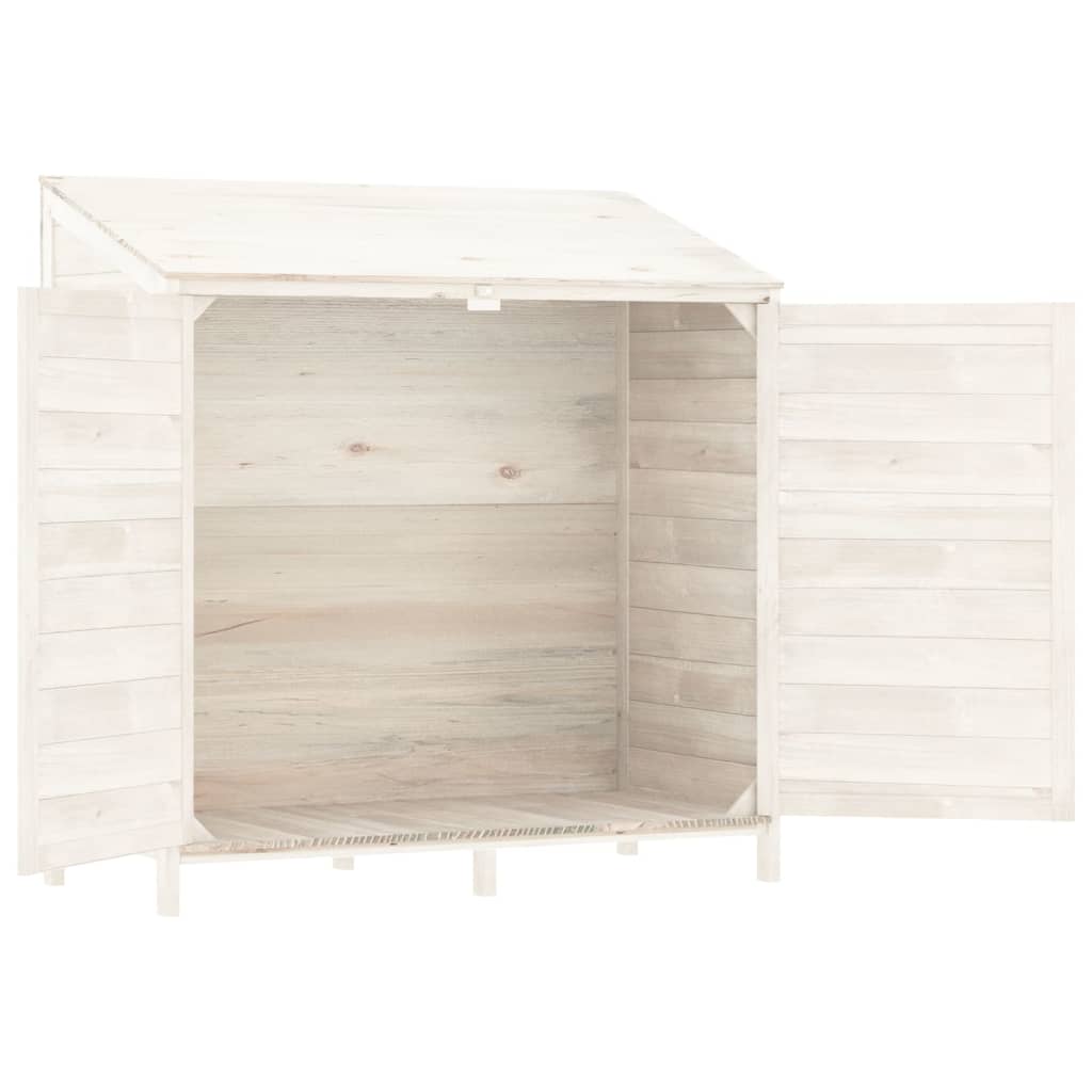 Capanno Da Giardino Bianco 102x52x112cm Legno Massello Di Abete