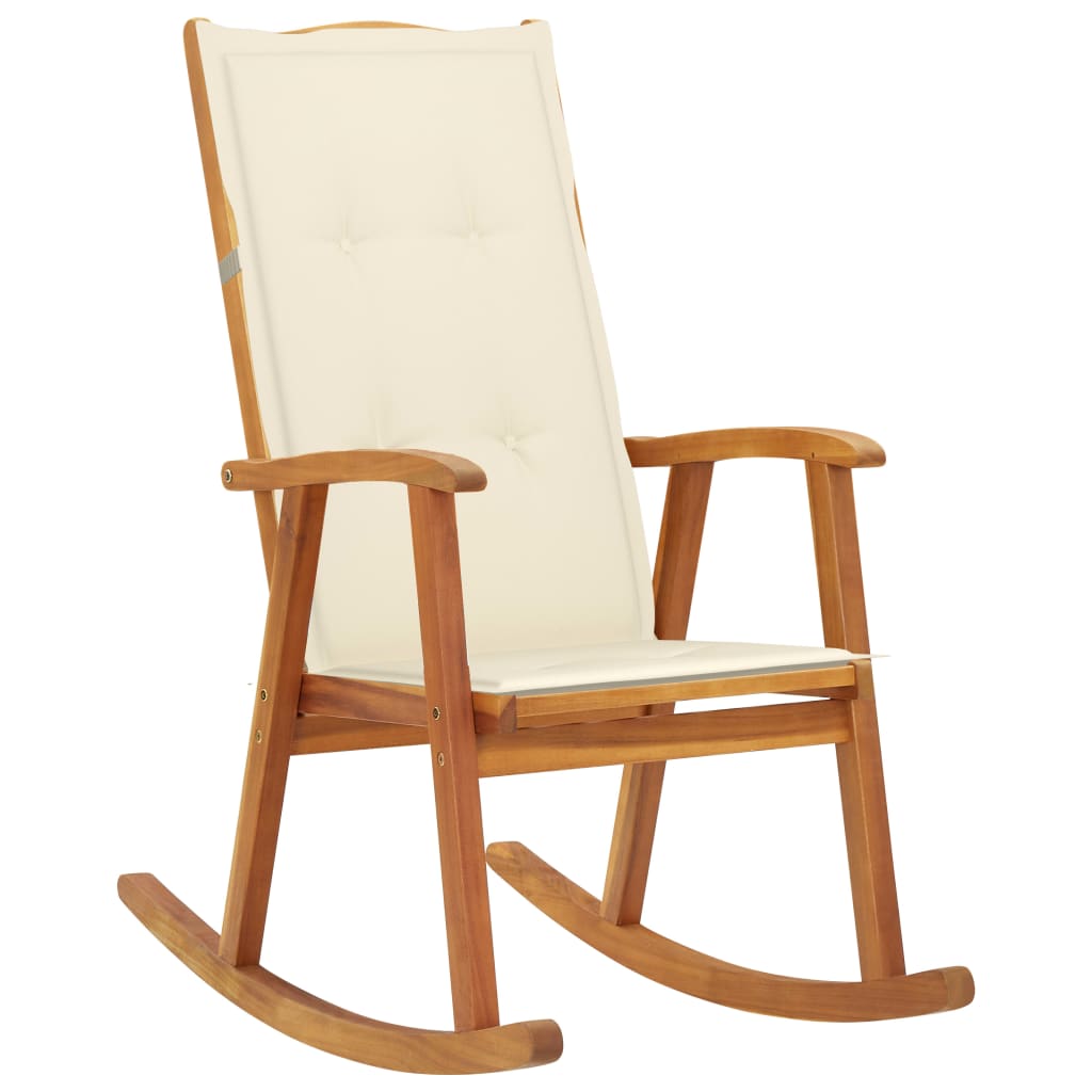 3064181 Rocking Chair With Cushions Solid Acacia Wood (311844+43181)