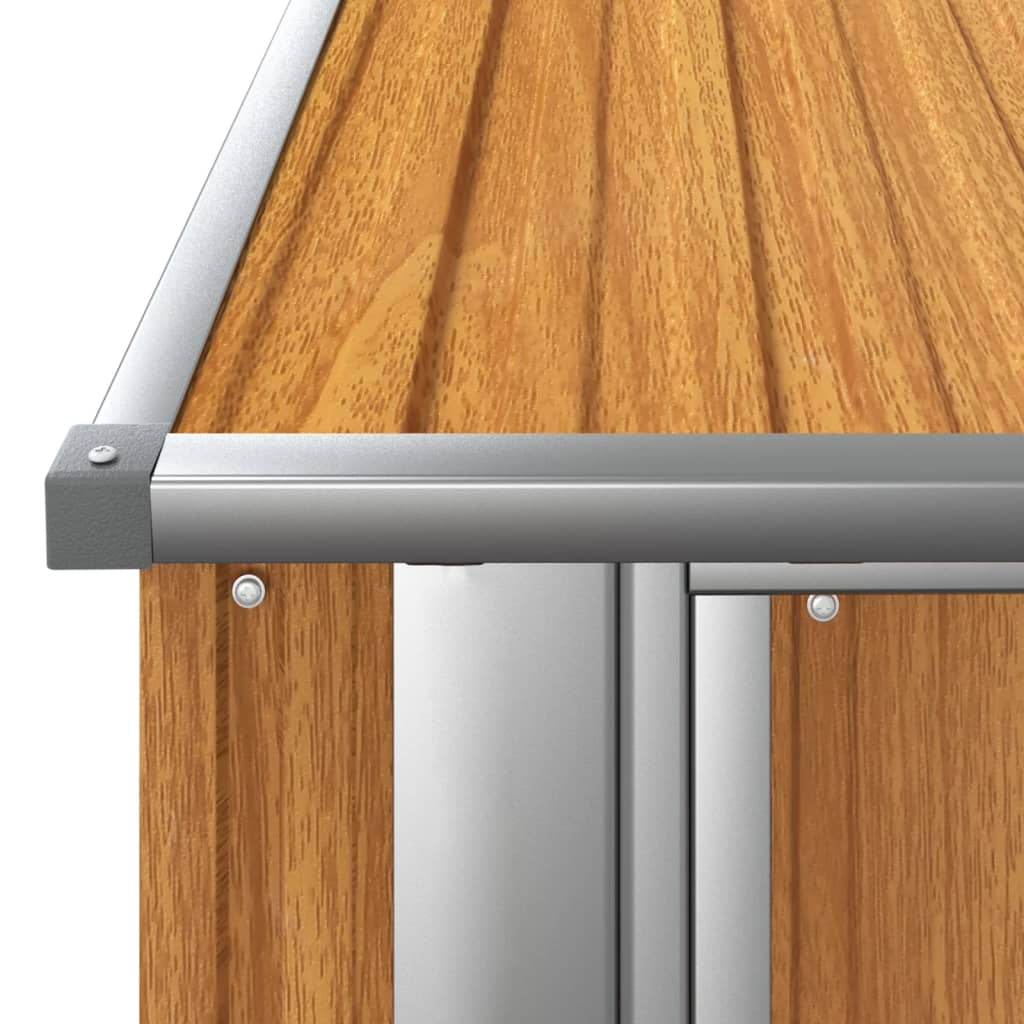Casetta Da Giardino 180,5x97x209,5 Cm In Acciaio Zincato Effetto Legno