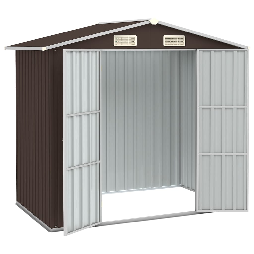 Capanno Da Giardino Marrone 205x129x183 Cm In Acciaio Zincato
