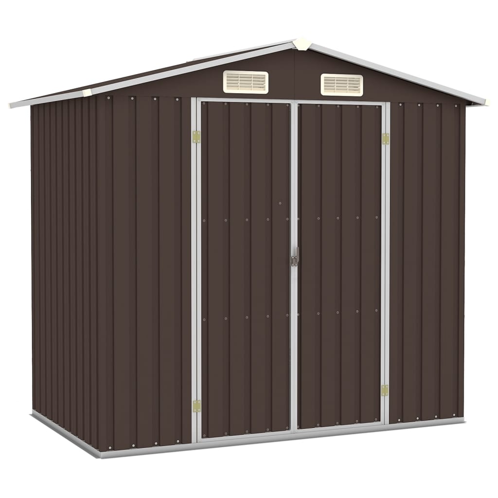Capanno Da Giardino Marrone 205x129x183 Cm In Acciaio Zincato - Image 4