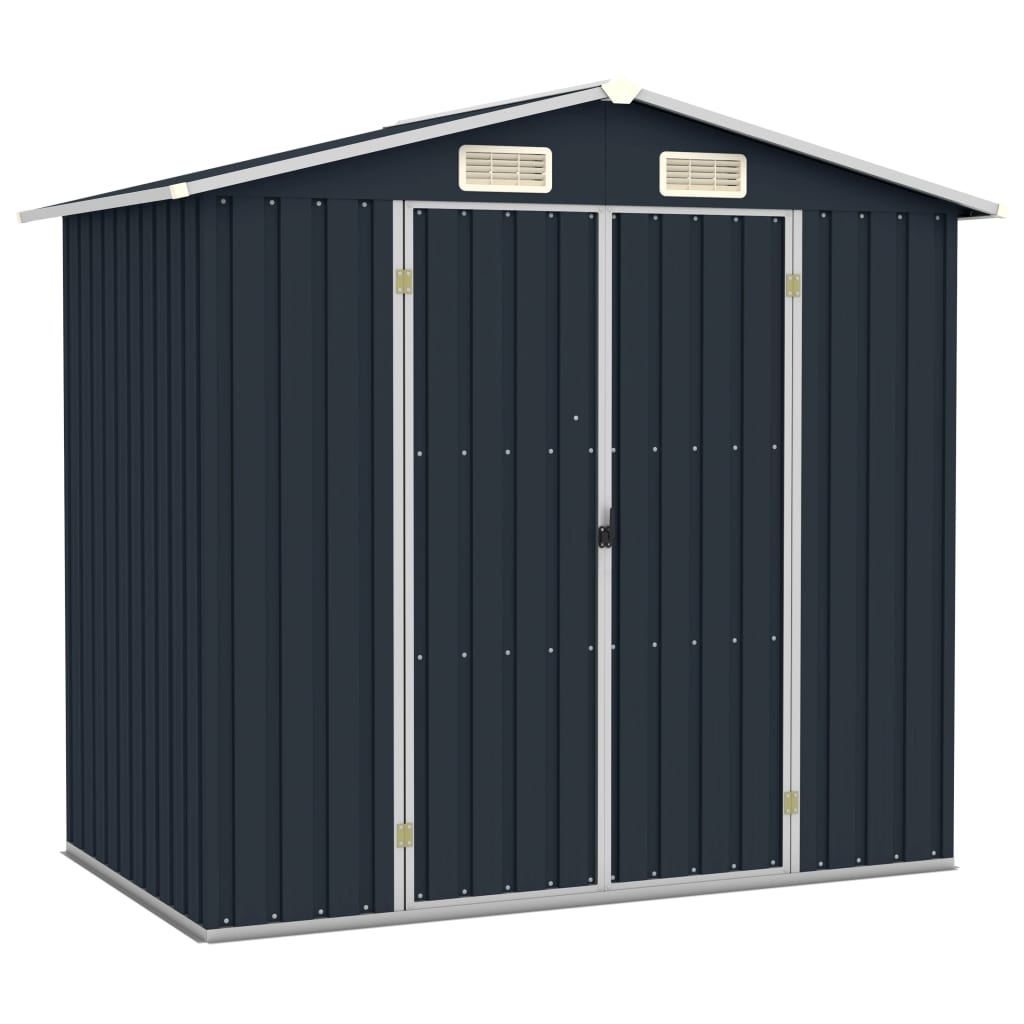 Capanno Da Giardino Antracite 205x129x183 Cm In Acciaio Zincato