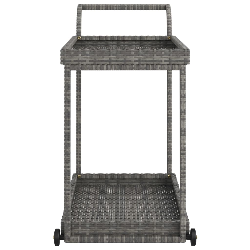 Carrello Da Bar Grigio 100x45x83 Cm In Polyrattan