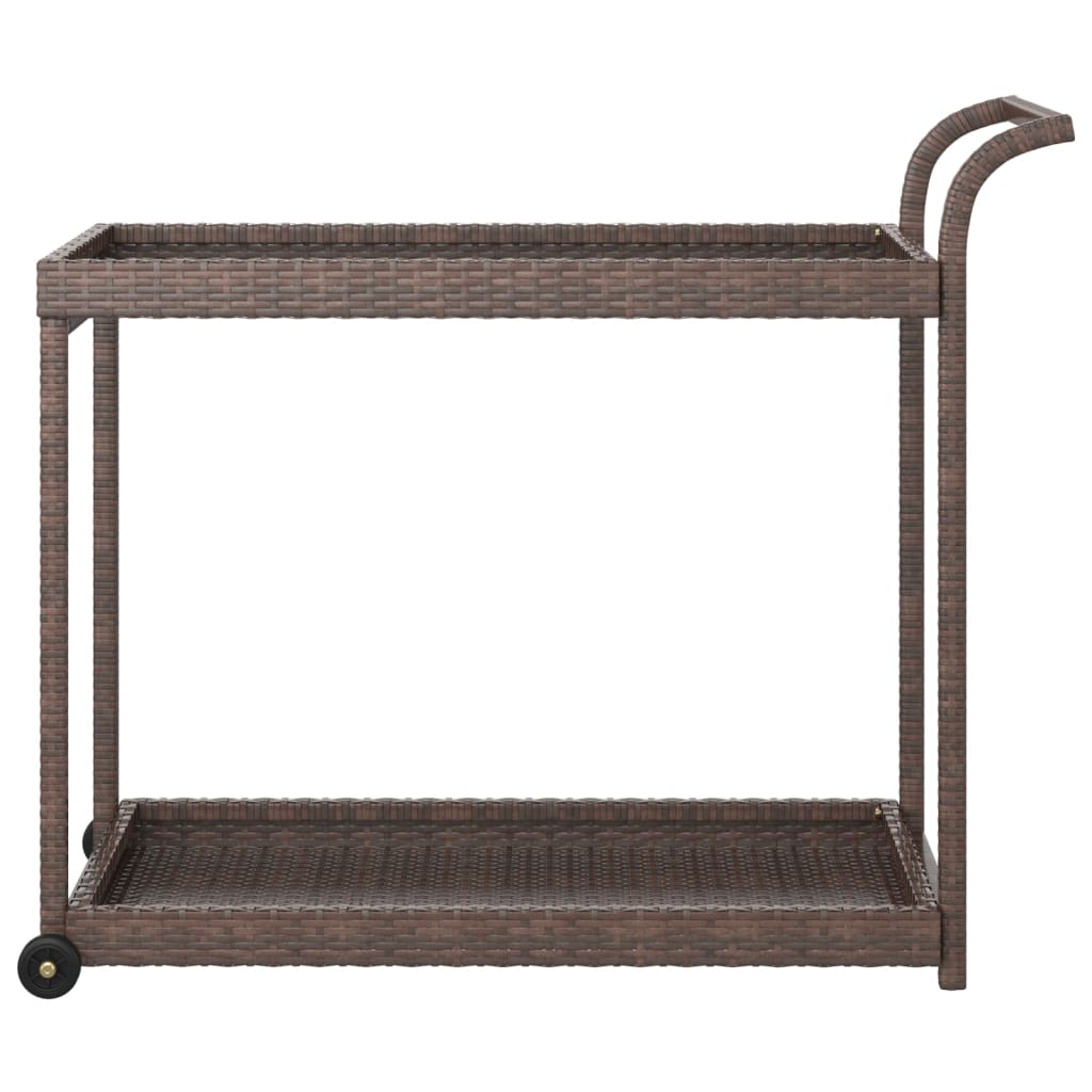 Carrello Da Bar Marrone 100x45x83 Cm In Polyrattan - Image 3