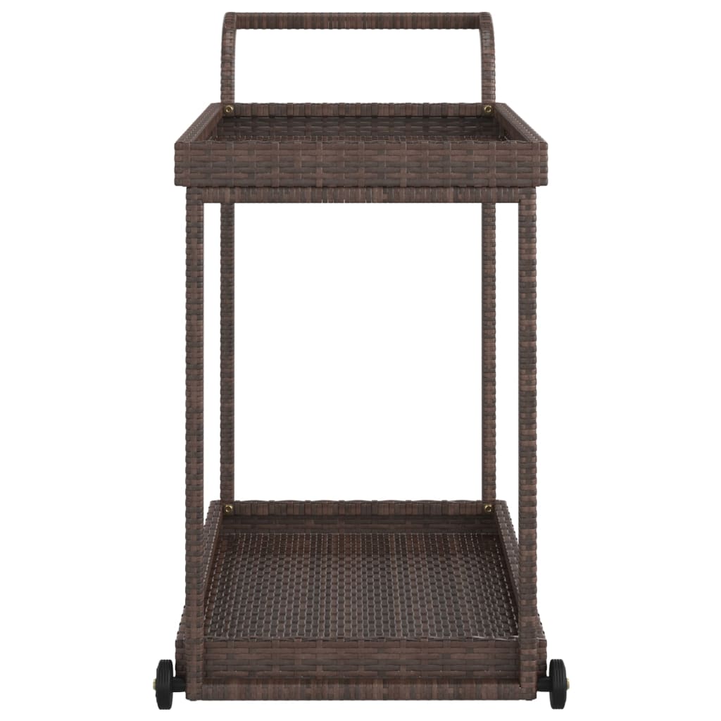 Carrello Da Bar Marrone 100x45x83 Cm In Polyrattan - Image 2