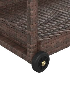 Carrello Da Bar Marrone 100x45x83 Cm In Polyrattan