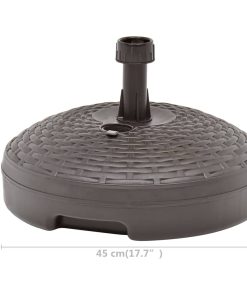 Base Ombrellone Per Sabbia/acqua 20l Marrone Rattan In Plastica