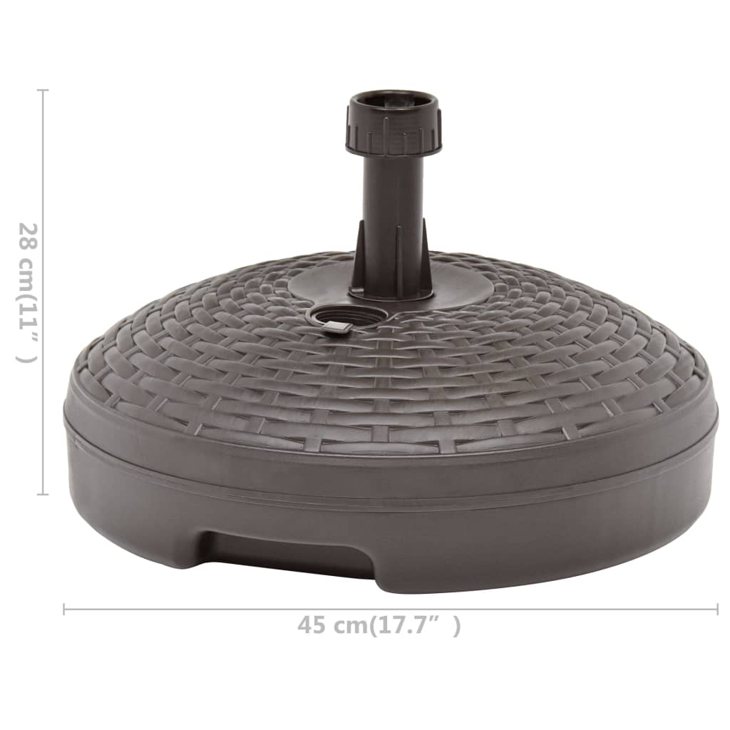Base Ombrellone Per Sabbia/acqua 20l Marrone Rattan In Plastica