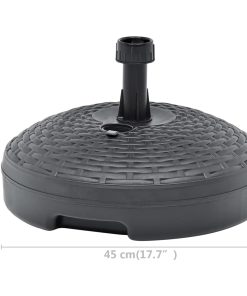 Base Ombrellone Sabbia/acqua 20l Antracite Rattan In Plastica