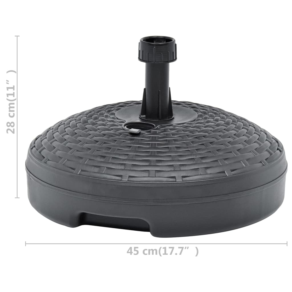Base Ombrellone Sabbia/acqua 20l Antracite Rattan In Plastica