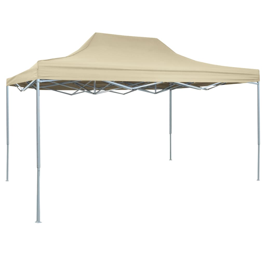 Gazebo Professionale Pieghevole 3x4m Acciaio Crema - Image 4