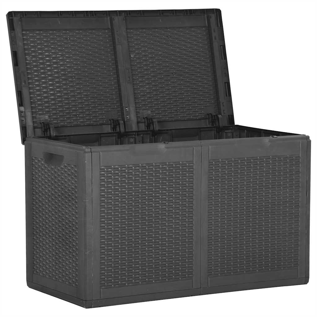 Baule Da Giardino 180 L Nero In Rattan pp