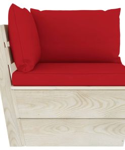 Divano Da Giardino A 2 Posti Su Pallet Con Cuscini Legno Abete