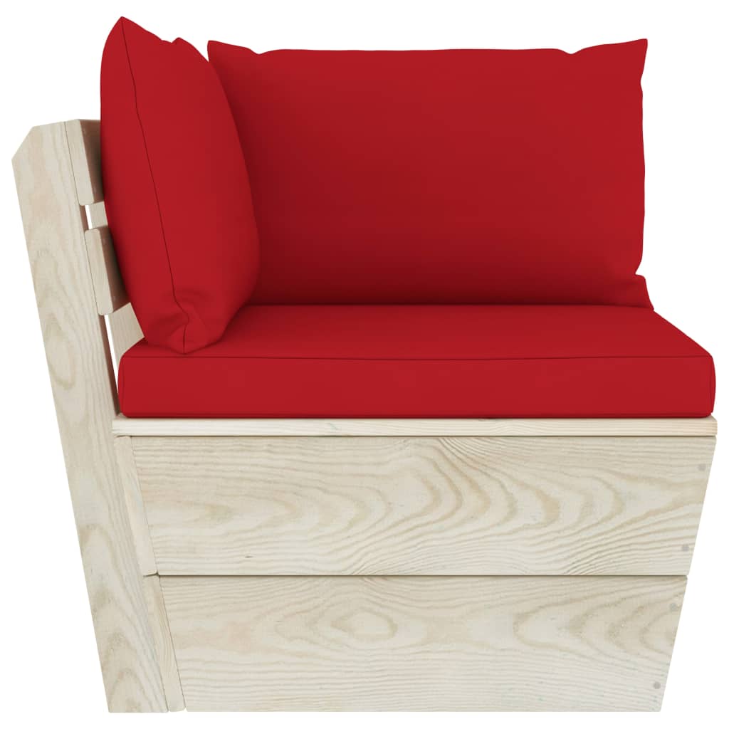 Divano Da Giardino A 2 Posti Su Pallet Con Cuscini Legno Abete