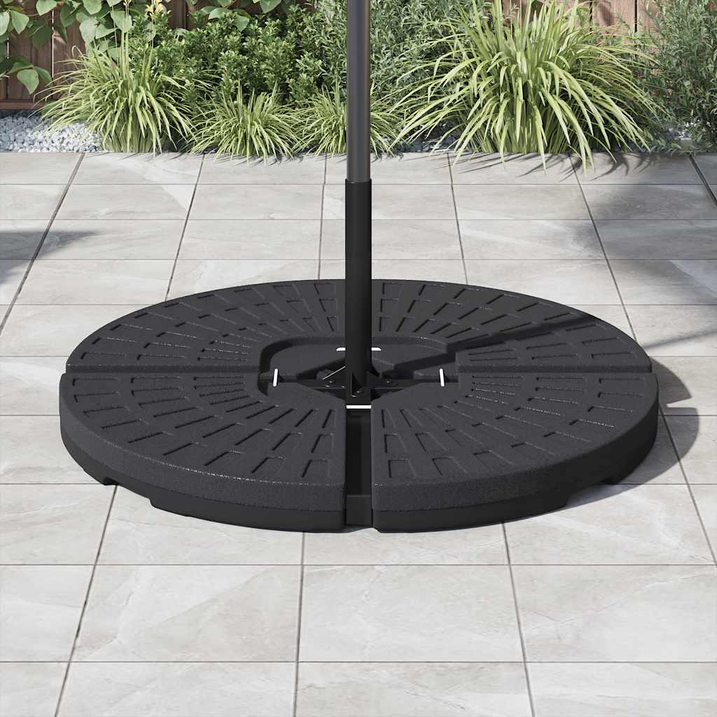 Base Per Ombrellone A Forma Di Ventaglio 4 Pz Nero - Image 6