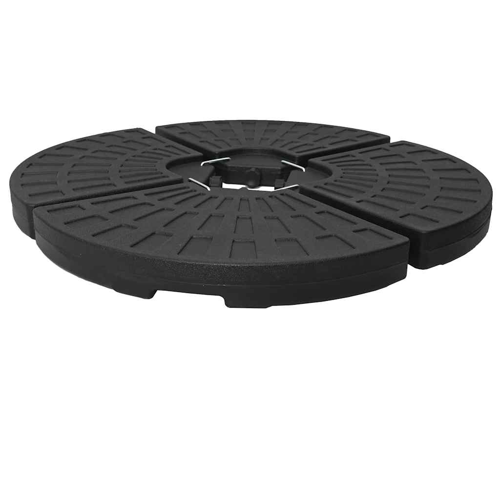 Base Per Ombrellone A Forma Di Ventaglio 4 Pz Nero - Image 2