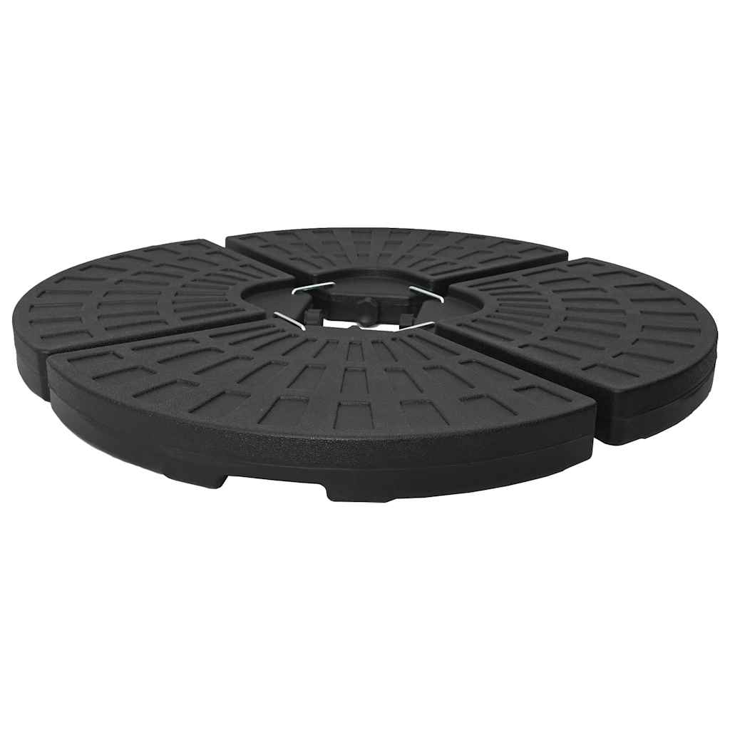 Base Per Ombrellone A Forma Di Ventaglio 4 Pz Nero - Image 4