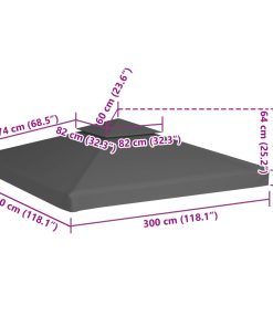 Copertura Superiore Per Gazebo A 2 Strati 310 G/m² 3x3m Talpa
