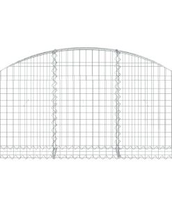 Cesto Gabbione Ad Arco 150x30x60/80 Cm Ferro Zincato