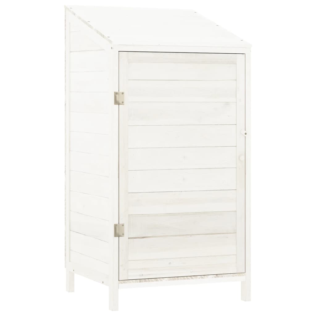Capanno Da Giardino Bianco 55x52x112 Cm Legno Massello Di Abete