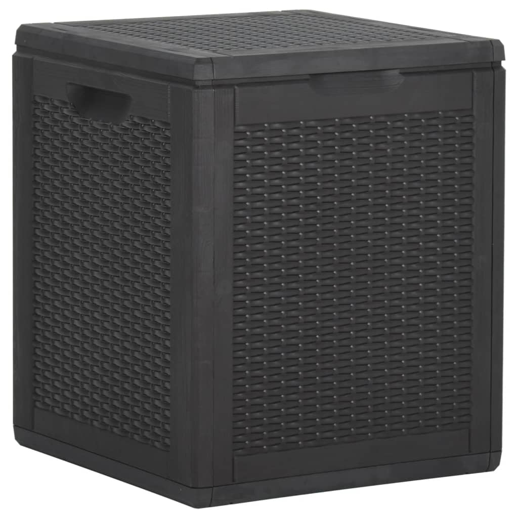 Baule Da Giardino 90 L Nero In Rattan pp