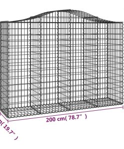 Cesto Gabbione Ad Arco 200x50x140/160 Cm Ferro Zincato