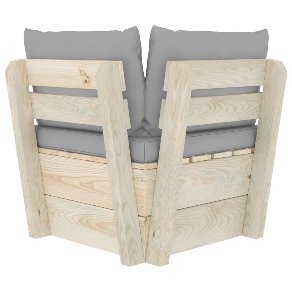 Divano Angolare Da Giardino Su Pallet E Cuscini Legno Di Abete