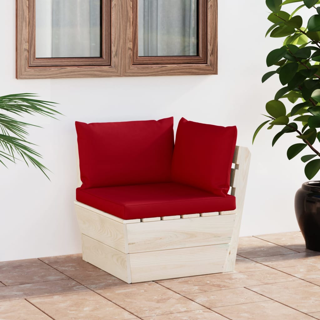 Divano Angolare Da Giardino Su Pallet E Cuscini Legno Di Abete
