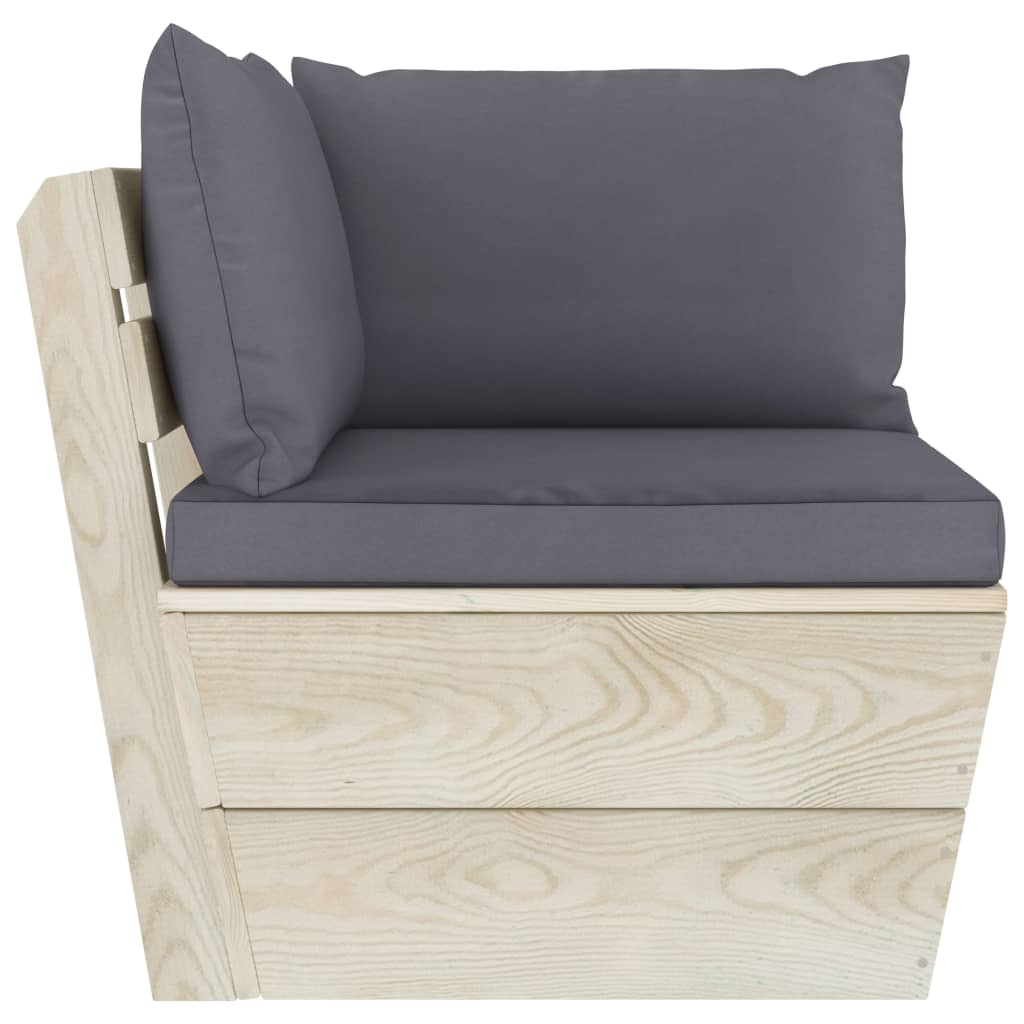 Divano Angolare Da Giardino Su Pallet E Cuscini Legno Di Abete