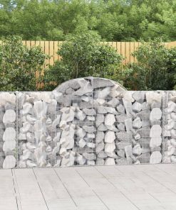 Cesto Gabbione Ad Arco 200x30x100/120 Cm Ferro Zincato