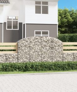 Cesto Gabbione Ad Arco 200x50x120/140 Cm Ferro Zincato