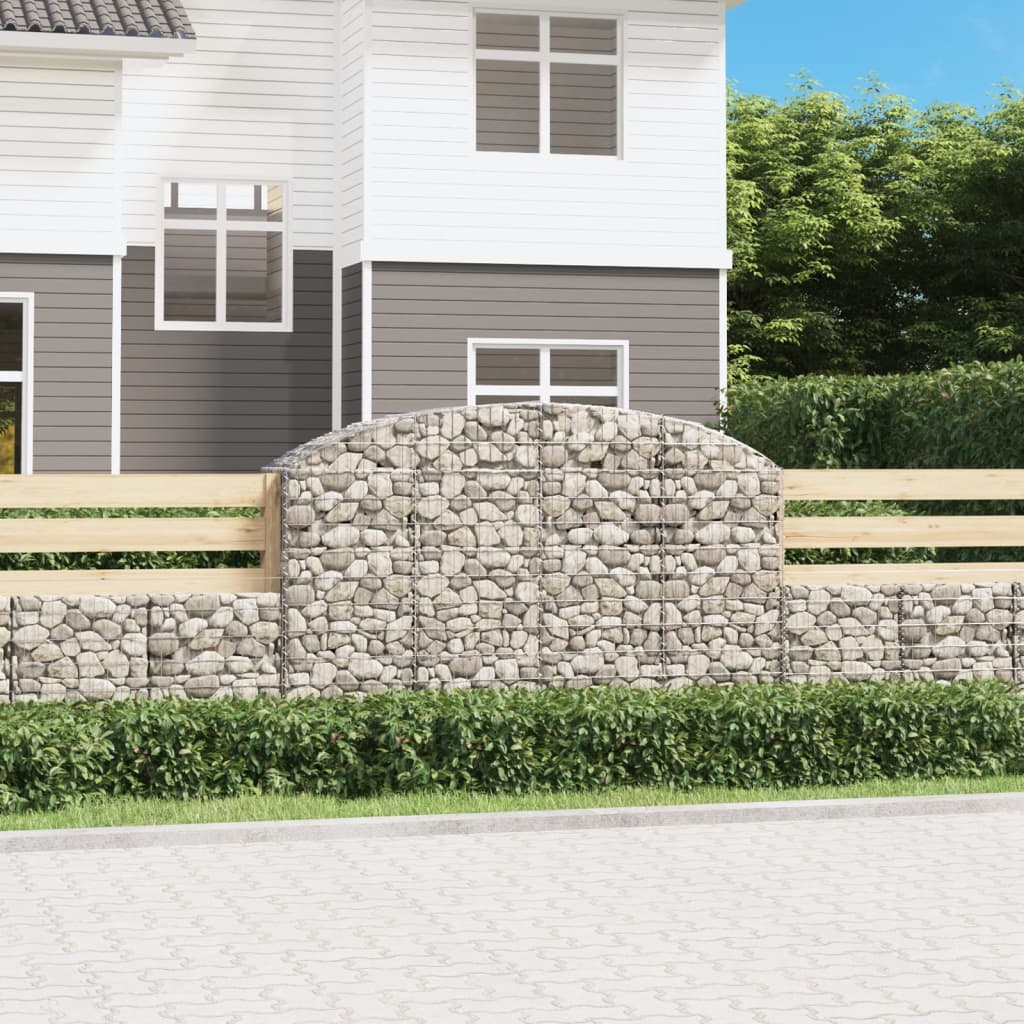 Cesto Gabbione Ad Arco 200x50x120/140 Cm Ferro Zincato