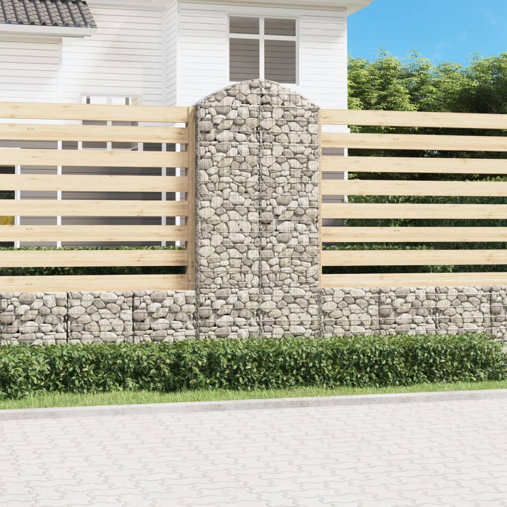 Cesto Gabbione Ad Arco 100x30x220/240 Cm Ferro Zincato