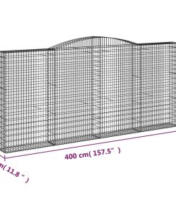 Cesto Gabbione Ad Arco 400x30x180/200 Cm Ferro Zincato