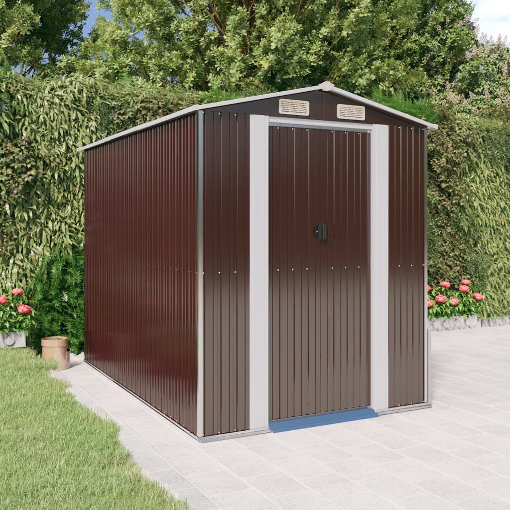Capanno Da Giardino Marrone Scuro 192x274x223cm Acciaio Zincato - Image 5