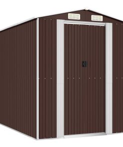 Capanno Da Giardino Marrone Scuro 192x274x223cm Acciaio Zincato
