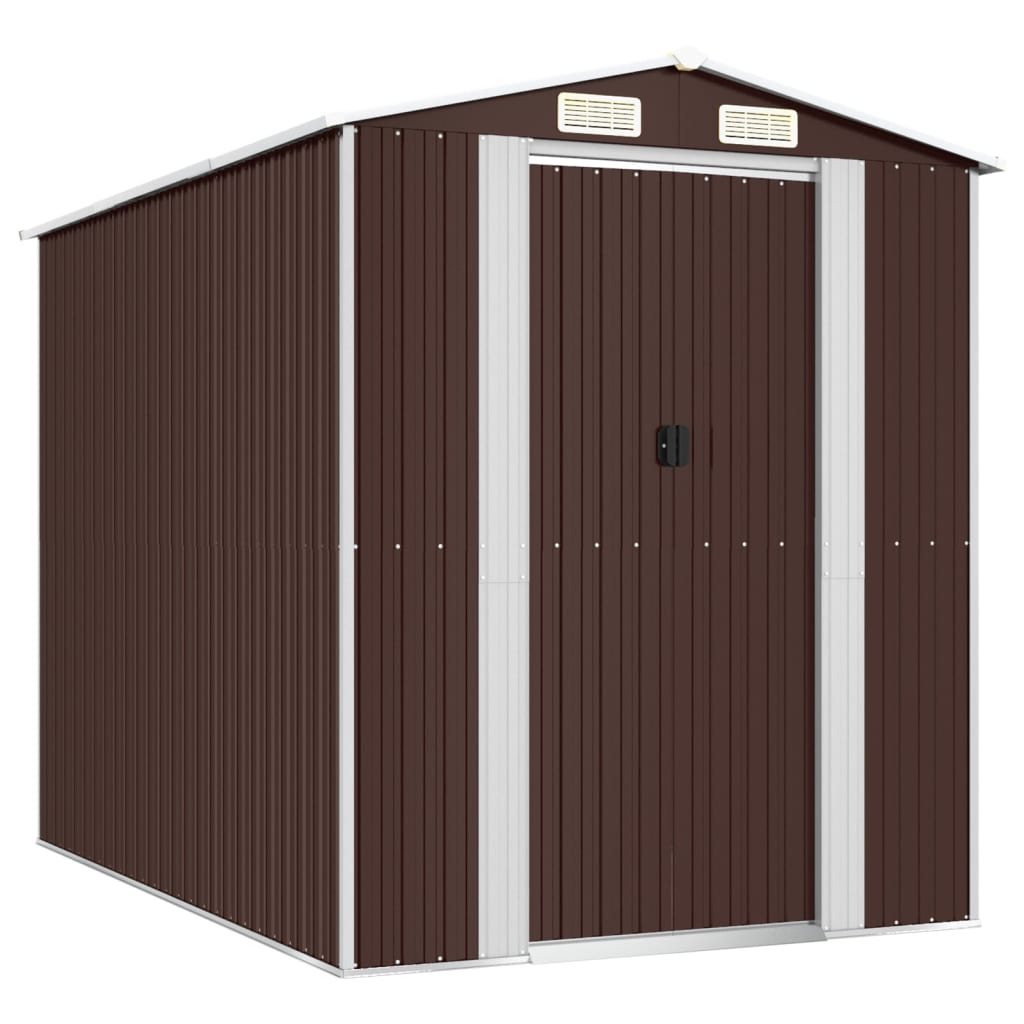 Capanno Da Giardino Marrone Scuro 192x274x223cm Acciaio Zincato