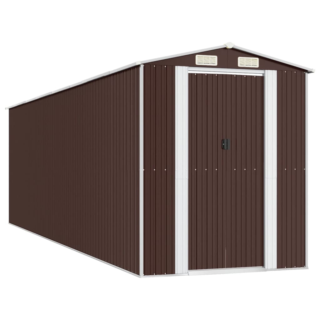 Capanno Da Giardino Marrone Scuro 192x689x223cm Acciaio Zincato - Image 3
