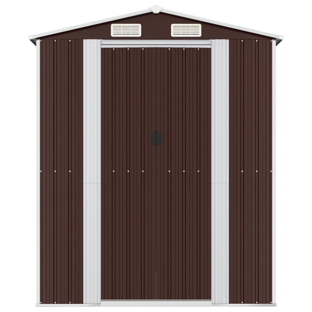 Capanno Da Giardino Marrone Scuro 192x689x223cm Acciaio Zincato - Image 2