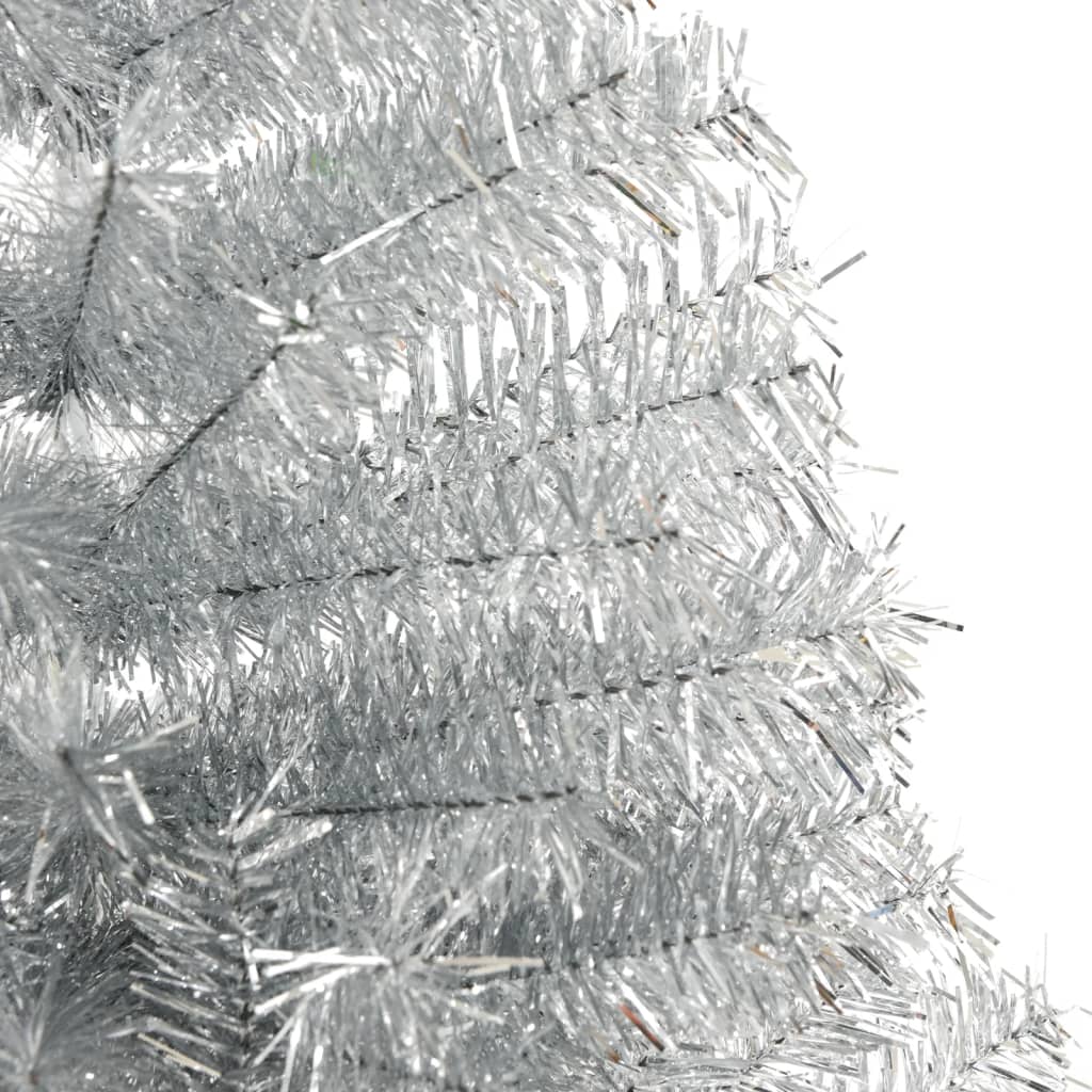 Albero Di Natale A Metà Con Supporto Argento 240 Cm Pet - Image 4