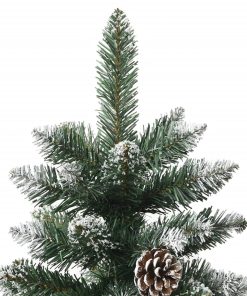 Albero Di Natale Artificiale Con Base Verde 210 Cm Pvc