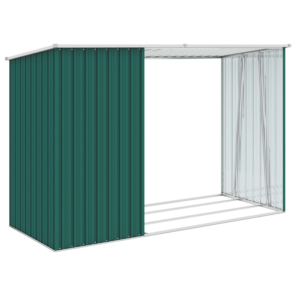 Capanno Per Legna Verde 245x98x159 Cm In Acciaio Zincato